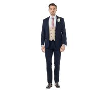 ZAK - Navy Blue Tailored 3 Piece Wedding Suit [SUIT-SIN-WC-3P-ZAK-NAVY-42]