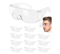 ZaKaBox 12 pcs Clear Safety Glasse for Work - Eye Protection Glasses/Safety Goggles for Adults - Professional Goggles Eyewear Anti Saliva, for Construction Work, Home Projects and Laboratory Work