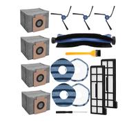 ZaKaBox 16 Pack Accessories for Eufy X10 Pro Omni Robot Vacuum, for Eufy X10 Pro Omni Accessories, 4 Dust Bags, 4 Mop Wipes, 1 Main Brushes, 3 Side Brushes, 2 Filters, 1 Screwdrivers, 1 Brush