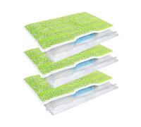 ZaKaBox 3 Refills for Shark VacMop Pads with 3 Dirt Chambers, Green 3+3 | Reusable Vac Mop Pads, Washable, for Shark VacMop Lavender and Lime Green, for VM200UK, VM200UKPL, VM200UKGN Model