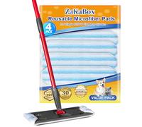 ZaKaBox 4 Pack for Vileda H2PrO Flat Mop Refill, Stubborn Dirt Removal, Machine Washable and Reusable Replacement Mop Pads for All Hard Floors
