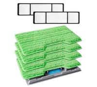 ZaKaBox 4 Vacmop Pads for Shark VacMop 2-in-1 Cordless Hard Floor Vacuum Spray Mop, Reusable Microfiber Vac Mop Pads with 1 Upgraded Dirt Chamber + 2 Filters for VM200UK, VM200UKPL and VM200UKGN Model