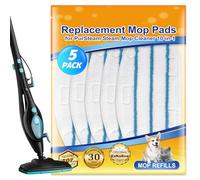 ZaKaBox 5 Pack Replacement Steam Mop Pads for PurSteam 10-in-1 Steam Mop | Mop Heads Replacement for PurSteam Professional Cleaner, Washable Microfiber Pads, for All Sealed Hard Floors