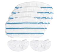 ZaKaBox 6 Pack Replacement Pads for PurSteam 10in1 Steam Mop | 4 Steam Mop Pads, 2 Universal Microfiber Cloths, Washable Dirt Grip Pads