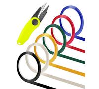 ZaKaBox Whiteboard Tape Grid Marking Tape, Thin Black Tape Whiteboard, 3 mm Width Adhesive Whiteboard Gridding Tape, White Board Tape Lines for Graphic Chart (6 color+1 Collapsible Scissor)