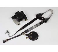 Zakao E-M10 Mark IV Camera Case, PU Fullbody Bottom Opening Version Protective Leather Camera Case Bag for Olympus OM-D E-M10 Mark IV EZ 14-42mm Lens with Shoulder Strap and Mini Bag (Black)