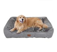 ZAKAPAWS Orthopedic Dog Bed for Extra Large Dogs, Waterproof Memory Foam Dog Bed with Sides, Pet Beds with Washable Cover and Non-Slip Backing, Grey, 42" x 30"