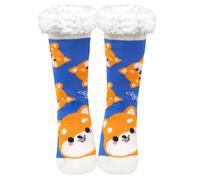 ZAKASA Fluffy Slipper Socks Womens: Winter Warm Fleece Anti Slip Bed Socks with Thermal Thick Cosy Soft Lined UK 4-9 Puppy 1 Pair