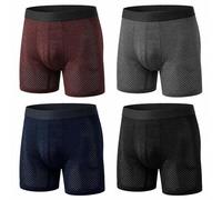 ZAKASA Men’s Long Boxers Shorts: Anti-Chafing Boxer Briefs Breathable Mesh Underwear Cooling Lightweight Tag-Free Trunks M Fashion 4 Pack