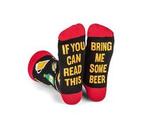 ZAKASA Novelty presents Socks Men: Funny Non Slip Sock Mens - If You Can Read This Bring Me Some Wine Coffee Beer Tacos Tea Presents for Christmas Birthday Valentines 1 Pair