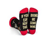 ZAKASA Novelty presents Socks Men: Funny Non Slip Sock Mens - If You Can Read This Bring Me Some Wine Coffee Beer Tacos Tea Presents for Christmas Birthday Valentines 1 Pair