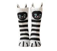 ZAKASA Slipper Socks for Women, Fluffy Winter Ladies Fleece Line Knitted Socks, Thick Warm with Non-Ship Grip for Christmas and New Year