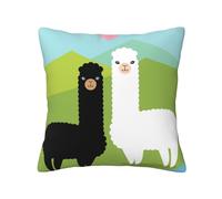 ZaKhs Alpaca Print Cushion Covers Soft Cushion Case Decorative Square Throw Pillow Cover Sofa Throw Pillow Case For Home Living Room Sofa Garden 12"x12"