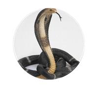 ZaKhs Cobra Snake Print Mouse Pad Non-Slip Round Mouse Mat Large Mousepad For Work Desk Accessories 20 x 20 cm