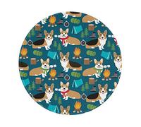 ZaKhs Corgi Print Mouse Pad Non-Slip Round Mouse Mat Large Mousepad For Work Desk Accessories 20 x 20 cm