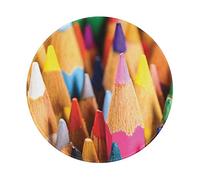 ZaKhs Crayons Print Mouse Pad Non-Slip Round Mouse Mat Large Mousepad For Work Desk Accessories 20 x 20 cm