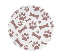 ZaKhs Dog Bones Paw Prints Print Mouse Pad Non-Slip Round Mouse Mat Large Mousepad For Work Desk Accessories 20 x 20 cm
