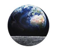 ZaKhs Earth from Moon Print Mouse Pad Non-Slip Round Mouse Mat Large Mousepad For Work Desk Accessories 20 x 20 cm