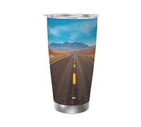 ZaKhs Freeway Highway Road in The Desert Print Coffee Cup Stainless Steel Car Cup Vacuum Wall Insulated Tumbler with Lid Travel Mug for Parents Brother Sister 20oz