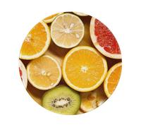 ZaKhs Fruit Print Mouse Pad Non-Slip Round Mouse Mat Large Mousepad For Work Desk Accessories 20 x 20 cm