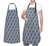 ZaKhs funny giraffe Print Chef Apron With Pockets Adjustable Waterproof Kitchen Apron Lightweight Work Apron For Women Men