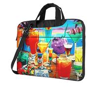 ZaKhs Happy Hour Print Laptop Shoulder Bag With Shoulder Strap Briefcase Slim Computer Bag For Women Men 13 inch