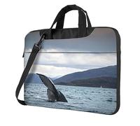 ZaKhs Humpback Whale Tail Ocean Print Laptop Shoulder Bag With Shoulder Strap Briefcase Slim Computer Bag For Women Men 14 inch