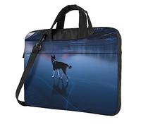 ZaKhs Husky Dog on a Frozen Lake Print Laptop Shoulder Bag With Shoulder Strap Briefcase Slim Computer Bag For Women Men 15.6 inch