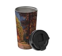 ZaKhs Landscape Church Print Coffee Mug with Leakproof Lid Insulated Coffee Cup Stainless Steel Travel Mug for Home Outdoor 500ML