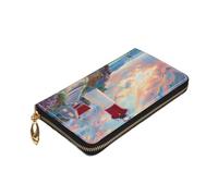 ZaKhs Lighthouse Diamond Painting Print Women's Wallet Leather Zip Coin Purse Large Capacity Card Holder for Women Men Gift