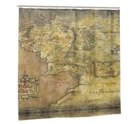 ZaKhs Middle Earth Map Print Shower Curtain Waterproof Bathroom Curtain Fashion Bathroom Decor For Home Hotel 183 x 183 cm