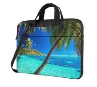 ZaKhs Ocean Tropical Island Print Laptop Shoulder Bag With Shoulder Strap Briefcase Slim Computer Bag For Women Men 15.6 inch