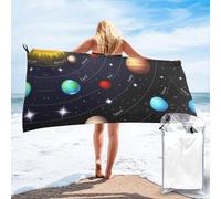 ZaKhs Outer Space Solar System Print Bath Towel Oversize Quick Dry Bathroom Bath Sheets Lightweight Absorbent Travel Towel For Camping Gym Beach 31.5"x63"