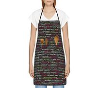 ZaKhs Programmer Programming Code Print Chef Apron With Pockets Waterproof Kitchen Apron Lightweight Work Apron For Women Men