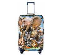 ZaKhs Safari Animals Print Luggage Cover Fashion Suitcase Cover Elastic Luggage Protector Cover Fits 18-32 Inch Luggage