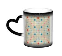 ZaKhs Scrabble Board Print Coffee Mugs Heat Sensitive Color Changing Coffee Cup Ceramic Mug for Men Women Friends Gifts Cup