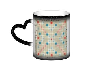 ZaKhs Scrabble Board Print Coffee Mugs Heat Sensitive Color Changing Coffee Cup Ceramic Mug for Men Women Friends Gifts Cup