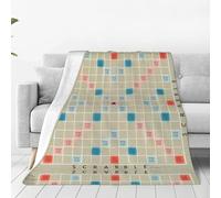 ZaKhs Scrabble Board Print Fleece Blanket Plush Blanket Soft Flannel Blanket Fall Blankets Warm Throw Blanket For Bed Sofa 60"x50"