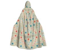 ZaKhs Scrabble Board Print Hooded Cloak Women Cape Wizard Tunic Halloween Cloak Cosplay Costume Cloak For Party
