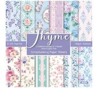 ZAKHSE 6"x6" Patterned Scrapbook Paper, Spring Floral 24 Sheets Single-Sided 160gsm Acid & Lignin-Free Decorative Craft Cardstock for Junk Journal, Card Making, Collage, Decoupage, Mixed Media Art