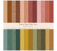 ZAKHSE Cardstock Paper 12x12, 24 Sheets Double sided Scrapbook Paper, Warm Color Sueda Texture Pattern Paper, 12 Designs, 24 Patterns (B, 12x12)