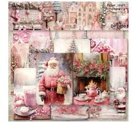 ZAKHSE Christmas Pattern Paper Pack, 24 Sheets A5 Sized Scrapbook Paper Pad Merry Christmas Prints Single-sided Cardstock Decorative Craft Paper for Photo Album Background Card Making-8.3" x 5.7"