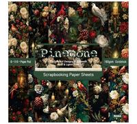 ZAKHSE Christmas Scrapbook Paper Pad, 24 Sheets 6"x6" Floral Cardstock Paper, Single-sided Pine cone Prints Pattern Paper Pack, Decorative Craft Paper for Photo Album Background Card Making