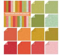 ZAKHSE Double-Sided Scrapbook Paper Pad 12x12 Inch - 24 Premium Acid-Free & Lignin-Free Sheets, Red, Orange Tone 100 lb Heavyweight Cardstock Craft Paper for Scrapbooking, Card Making - 12 Designs