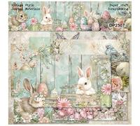 ZAKHSE Easter Scrapbook Paper Pack, 24 Sheets Rabbit Easter Egg Pattern Paper Single-Sided Prints Patterned Cardstock, 8.3x5.7-inch Decorative Craft Paper for DIY Photo Album Backgrounds-8 Designs