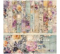 ZAKHSE Floral Cardstock Paper, 6"x 6" Scrapbook Paper Pad, 24 Sheets Single-sided Withering Flower Pattern Paper, Decorative Craft Design Paper DIY Photo Album Background Journal Cardmaking Supplies