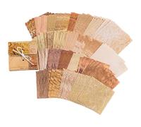 ZAKHSE junk Journal Supplies, 100 Sheets Textured Paper for Scrapbooking, Color Assorted Special Paper Set, 25 Designs, 3.15" Scrapbook Papers DY Journaling Photo Album Background Collage Kit-Brown