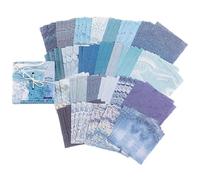 ZAKHSE junk Journal Supplies, 100 Sheets Textured Paper for Scrapbooking, Color Assorted Special Paper Set, 25 Designs, 3.15" Scrapbook Papers DY Journaling Photo Album Background Collage Kit-Blue