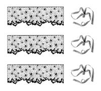 ZAKHSE Lamp Shade Halloween, 3 Pack Black Spider Bat Lace Lampshade, Spiderweb Ceiling Light Shades Decoration, 20"×60", Table Lamp Dust Cover Halloween Holiday Room Party Decor, with Ribbon