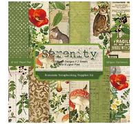 ZAKHSE Scrapbook Cardstock 6"x6" Paper Pad for Card Making, 48 Sheets Floral Mushroom Cat Prints Card Stock, 12 Designs, Single-Sided Patterned Paper Decorative Craft Paper Scrapbook Supplies Kit-02